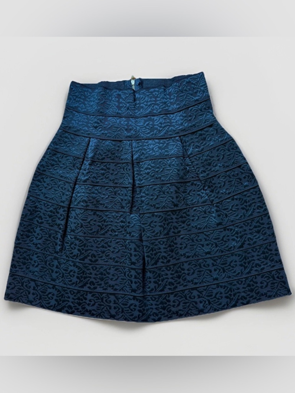 Women Size S Solid Black Skirt Tiered Short Office High Rise Zipped Pull On Used